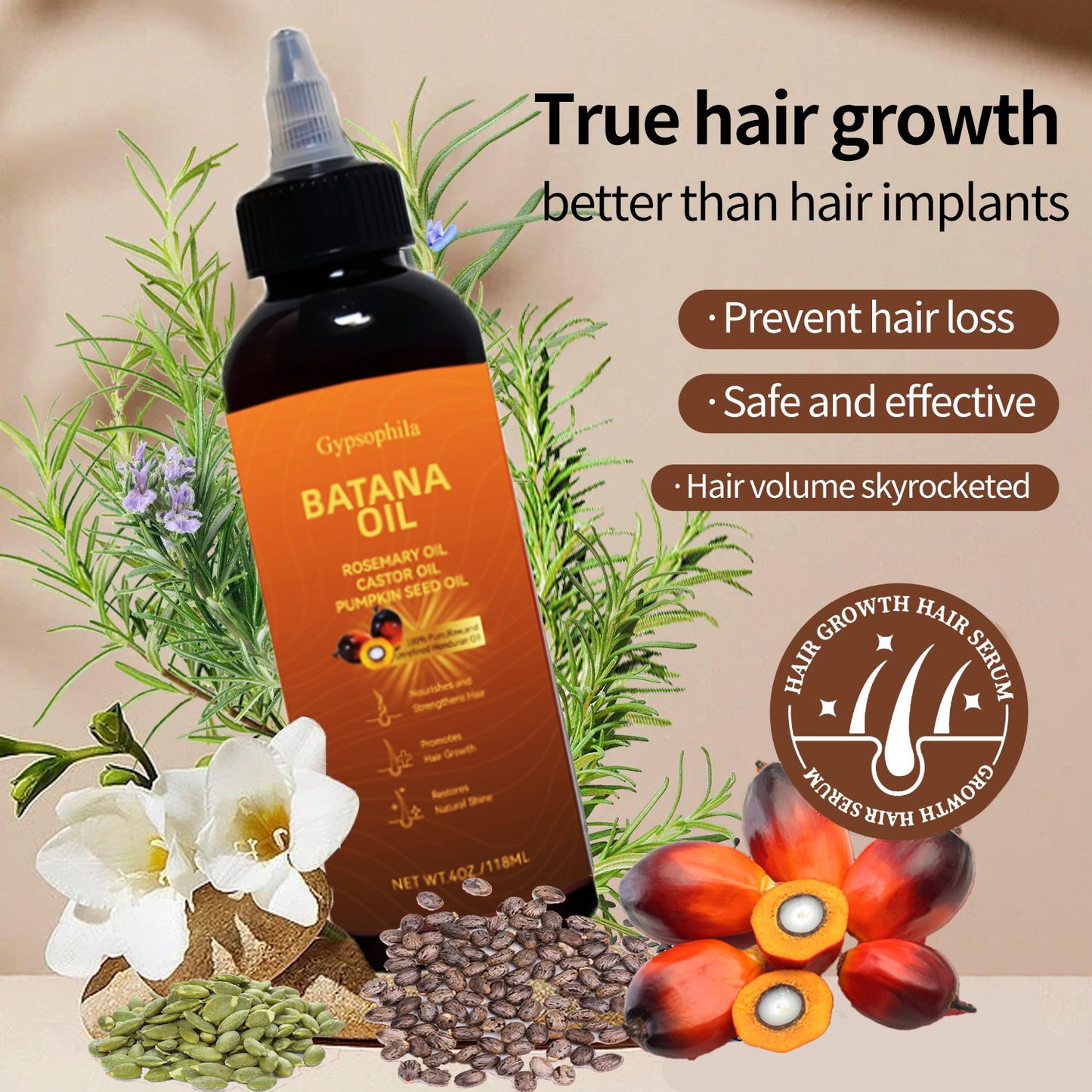 🎉 Giving you a lush head of hair!- Gypsophila™Batana Hair Growth Oil